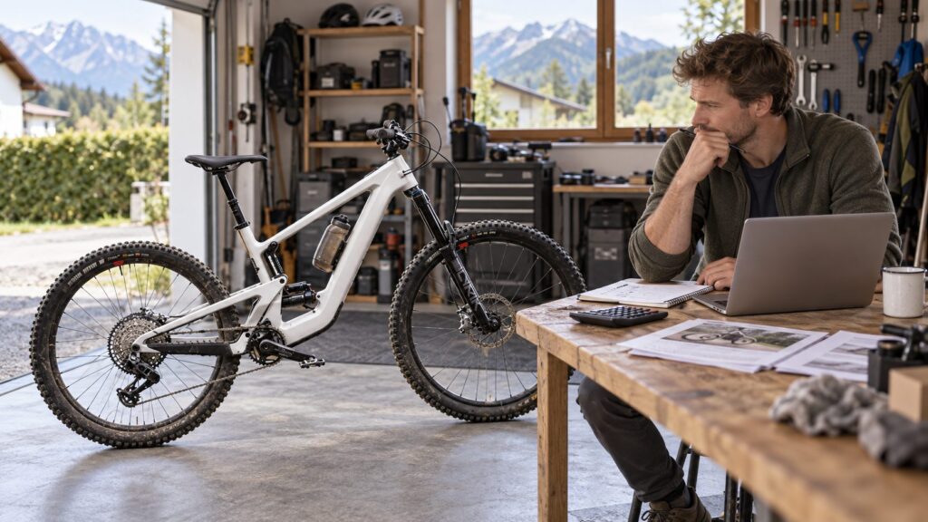 Verkäufer vergleicht den realistischen Verkaufspreis eines gebrauchten E-Bikes